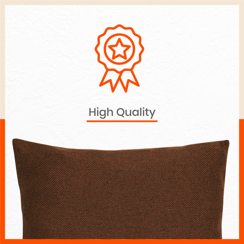 AKIRA Jute Cushion Covers For Home | Bronze (Set of 5 - 16 x 16 Inches)